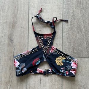 floral beach riot bikini top